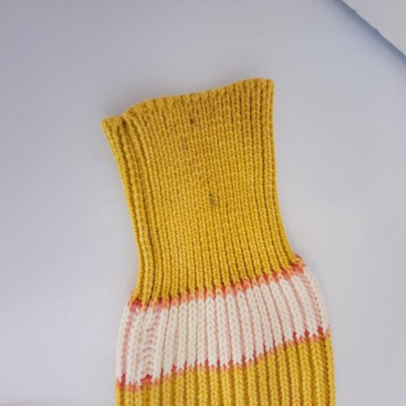 Free People Bateau Neck Striped Cropped Midriff L/S  Sweater Size XS Gold Beige - Picture 10 of 12